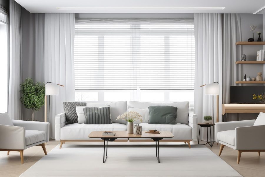 living-room-with-white-couch-white-table-with-lamp-it